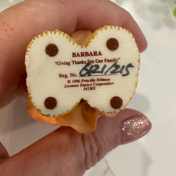 VTG Cherished Teddies Barbara Thanksgiving Bear 1996 NIB Collectible 141305 - Picture 5 of 9